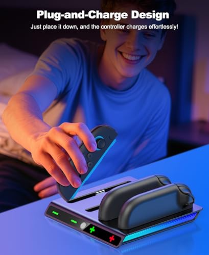 Svetaecho Enhanced Controller Charger Station Compatible with Switch 2 Joy Con, Magnetic Fast Charging Dock for Switch 2 Joy Con Charger Accessories PlayStation 3 - style: Horizontal
