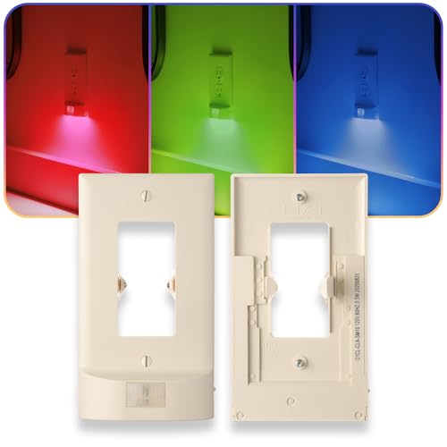 3 Pack - SnapPower Multi-Color GuideLight – Outlet Cover RGB Lights, Customizable Ambient Lighting/Mood Lighting for Home, Kitchen, Gaming Room, Kids Bedroom, Holiday Decor (Light Almond, Decor) - color: Light Almond, size: Décor