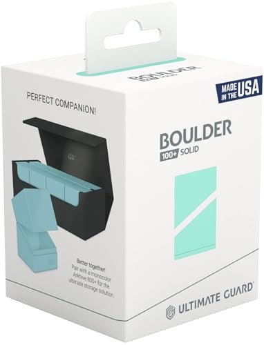 Ultimate Guard Boulder Solid 100+, Deck Case for 100 Double-Sleeved TCG Cards, Mint Green, Secure & Durable Storage for Trading Card Games, No Transparency - color: Mint Green