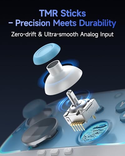 EasySMX S10 Switch 2 Controller-One Key Wake-up, Switch 2 Pro Controller with 6 Axis Gyro, NFC Function, TMR Anti-Drift Joystick, HD Rumble, Swappable D-Pad & Faceplate - color: white