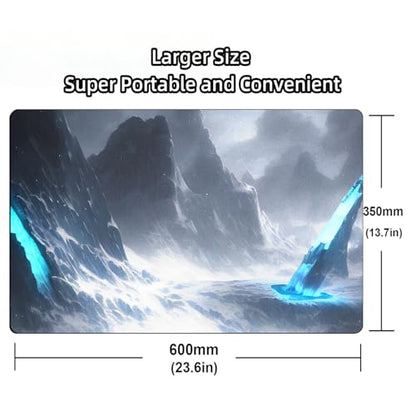 AI Painting TCG Playmat - MTG Trading Card Game Mat, 24x14 Inches Original Playmats, Smooth Surface for Rubber Collection - Dark Swamp Design 413-73 - color: Glacier