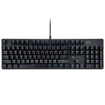 Merdia Mechanical Keyboard Gaming Keyboard | Red Switch, White Backlit Keyboard | 104 Keys US Layout | Wired Gaming Keyboard | Hot Swappable Mechanical Keyboard | PC Gaming Keyboards (Black) - color: Red Switch Black