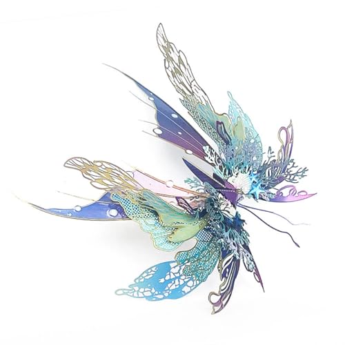 Butterfly 3D Metal Puzzle for Adults, Mechanical Butterfly Metal Model Building Kit, 50+PCS Steampunk Bionic QianYuDie Jigsaw Puzzles Animal, DIY Craft Kit Toy Gift -KIT - style: 50PCS+, KIT Version, Edition 2
