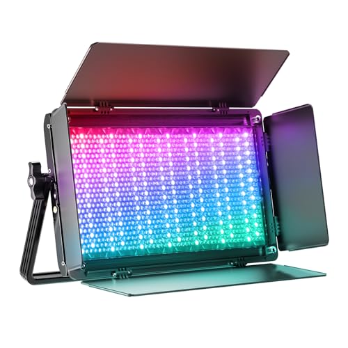 GVM 1500D RGB Video Light, 75W Photography Light with Bluetooth Control, Led Panel Light for Photography, YouTube Studio, Video Shooting, Broadcasting, Conference, 1128 Led Beads