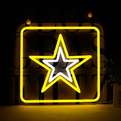 Military-themed Neon Signs Army Veteran Neon Lights Wall Decor for Man Cave Bedroom Bar Army Themed Gift Art for Christmas Party-13.31×13 IN-USB Powered-Acrylic - color: Yellow:Army