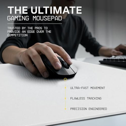 Wallhack 4.0 SkyPAD Glass Gaming Mouse Pad, XL 16.9x19.3 in, White | Professional Esport Mouse Mat With Specialty Surface For Top Speed And Control, Tempered Glasspad With Full Silicone Base - color: SP-004 | White