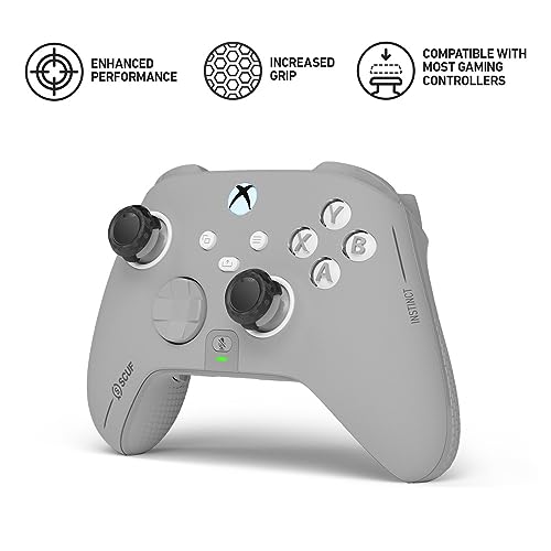 SCUF Control Thumbstick Grips - 4 Pack with 2 Bases - Pulse - Joystick Thumb Grips For Xbox One and Xbox Series X & S, PS4, PS5, Nintendo Switch Pro Controller - Black - color: Black, size: 4 Pack, style: Pulse