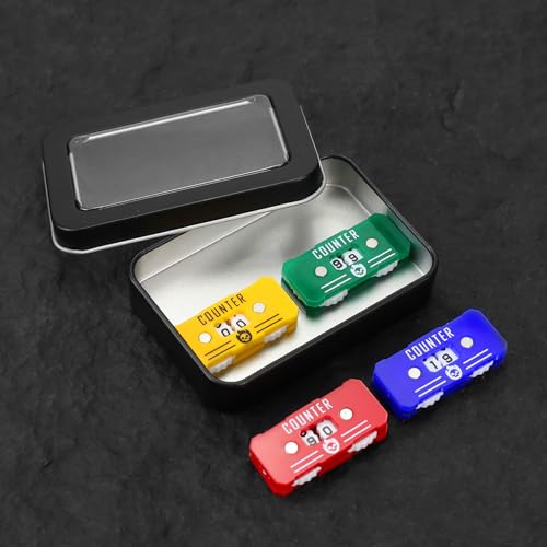 SIXPOINTS 4PCS Twin Digits Life Counters Health Tracker Compatible with Magic The Gathering Commander Deck, LCG/RPG/D&D/MTG/CCG/TCG Gaming Table Games - color: Color-a