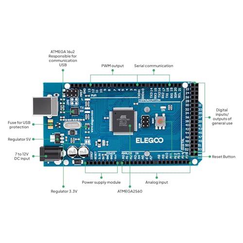 ELEGOO Mega R3 Project The Most Complete Ultimate Starter Kit with Tutorial Compatible with Arduino IDE