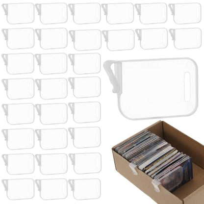 30 Pcs Card Box Dividers, PP Trading Card Dividers Clip, Adjustable Plastic Dividers for Storage Boxes, Storage Separator Clips the Cardboard Side Wall for Baseball MTG TCG Sports Cards Organizer