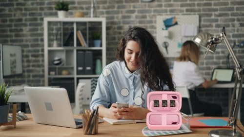 Comecase Dual SSD Case for SanDisk Extreme Portable SSD and Extreme PRO | Holds 2 Drives & 12 SD Cards, Elastic Strap Fit 500GB/1TB/2TB/4TB/8TB, Cable Groove & Carabiner for Travel, Pink, Box Only - color: Pink