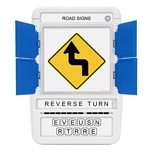 US Road Signs Travel Game - Learn 100 Road Signs | Flash Cards with Slide Reveal Case | Card Game, Gift, Stocking Stuffer | Hours of Fun for Kids and Adults | Ages 6+ - style: US Road Signs