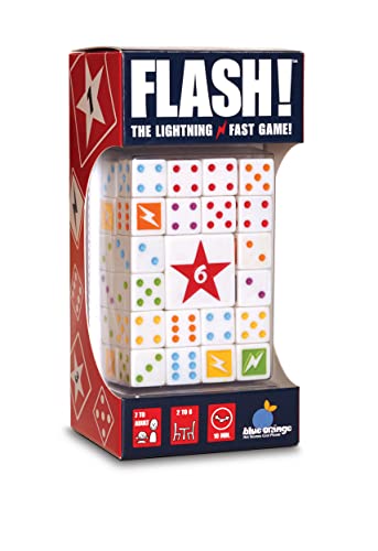 FLASH! Lightening Fast Party Family Dice Rolling game by Blue Orange Games, for 2-6 Players, Ages 7+