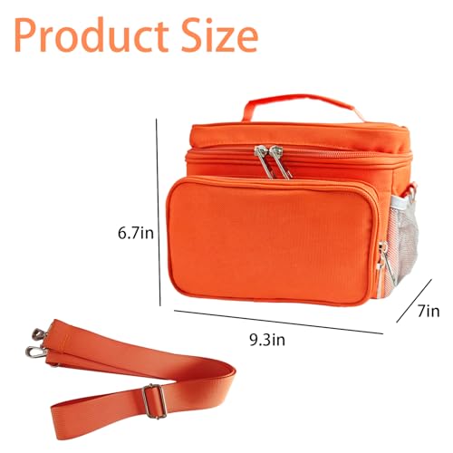 Travel Carrying Case Compatible with Yoto Player Bluetooth Speaker and Headphone Accessories, Card Holder Holds up to 80 Cards with Shoulder Strap, Bag Only (Orange) - color: Orange