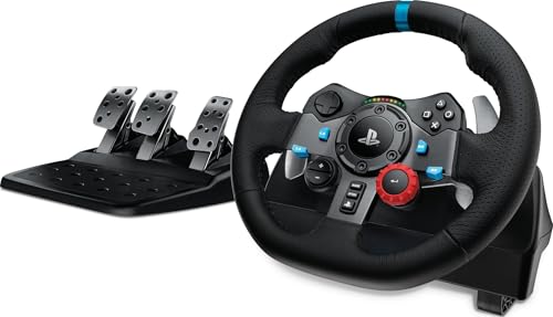 Logitech G29 Racing Wheel and Pedals for PS5/PS4/PC | Stainless steel paddle shifters, leather steering wheel cover, real force feedback, for PS5, PS4, PC, Mac - style: PS5, PS4, PC/Mac