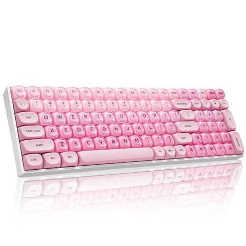 ZORNHER ZH100 Foundation Mechanical Kevboard,Pink Creamy Kevboard with Number Pad,Girly Keyboard,Full Size Gaming Keyboard Cute,Jelly MOA Profile,Creamy Sounding Linear Switches - color: Pink Foundation, size: Creamy Switch
