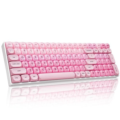 ZORNHER ZH100 Foundation Mechanical Kevboard,Pink Creamy Kevboard with Number Pad,Girly Keyboard,Full Size Gaming Keyboard Cute,Jelly MOA Profile,Creamy Sounding Linear Switches - color: Pink Foundation, size: Creamy Switch