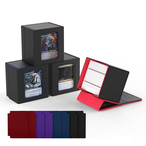 ZLCA 4 PCS MTG Commander Deck Box, Card Deck Box for Trading Card, Holds 110+ Double Sleeved Cards Fits for Magic Cards TCG CCG (Multicolor) - color: 4pcs-Multicolor, size: A-Horizontal-Commander