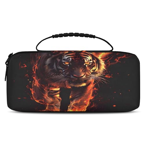 Adornori Fire Tiger Carry Case Compatible with Nintendo Switch 2, with 20 Games Cartridges, Portable Travel Carrying Case Pouch for Accessories & Game Cards - color: Multicolor 8