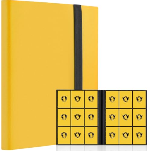9 Pocket Trading Card Binder, Premium Card Book for 360 Cards(Yellow) | Senior and Sturdy Side-Loading Album,Intended For MTG, TCG,Game Cards & Baseball Card Binde - color: 1-Yellow, size: 9 Pocket 360