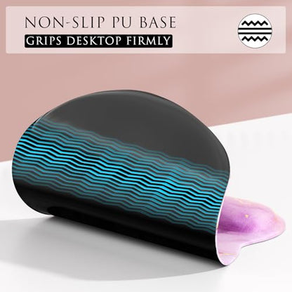 MROCO Ergonomic Mouse Pad with Gel Wrist Rest, 9.4 x 8.1 in, Pink Marble | Ergonomic Shape Design, Multiple Pattern Options, Gel Wrist Comfort, Smooth Lycra Surface, Non-Slip PU Base - color: Pink Marble