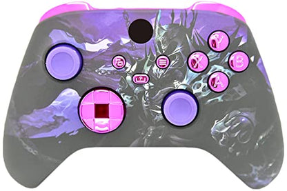Hand Airbrushed Fade Custom Controller Compatible with Series X/S & One (Series X/S Purple Knight W/Purple Chrome Inserts) - color: Series X/S Purple Knight W/Inserts