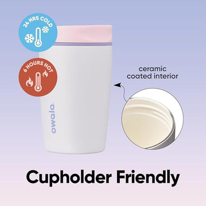 Owala SmoothSip Slider Insulated Travel Coffee Cup 12 oz Candy Coated - color: Candy Coated, size: 12 Ounces