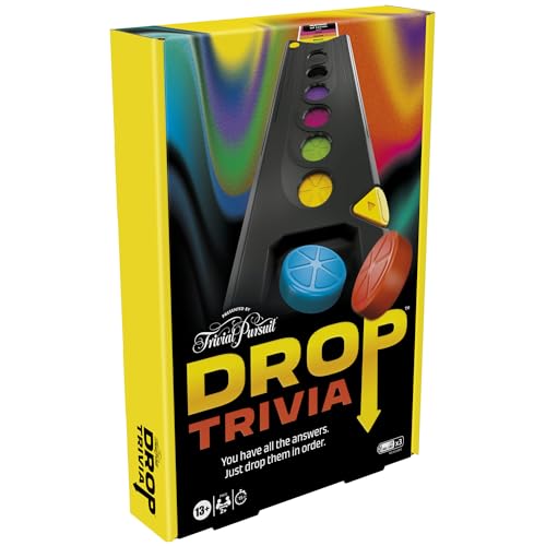 Hasbro Gaming Drop Trivia Game | Electronic Party Game with Voice and Sounds | Ages 13+ | 2 or More Players | 15 Mins. | from Trivial Pursuit | Party Board Games