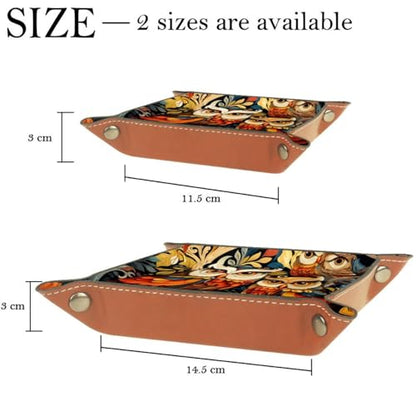 Colorful Owl Birds Dice Tray PU Leather Dice Rolling Tray Folding Dice Holder for Dice Games, Like RPG, DND and Other Table Games - color: Multi 4