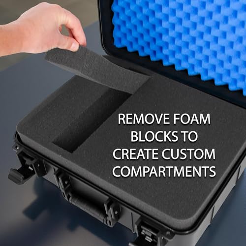 CASEMATIX Hard Travel Case Compatible with PS4 Slim Console – Fits PlayStation 4 Slim 1TB, Controllers, Games & Cables – Customizable Foam Interior – Will Not Fit PS4 or PS4 Pro – Case Only