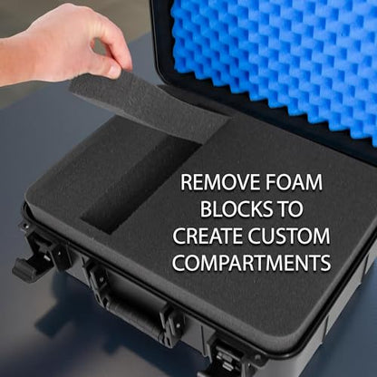 CASEMATIX Hard Travel Case Compatible with PS4 Slim Console – Fits PlayStation 4 Slim 1TB, Controllers, Games & Cables – Customizable Foam Interior – Will Not Fit PS4 or PS4 Pro – Case Only