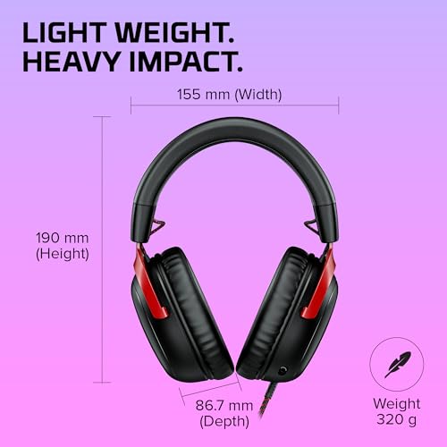 HyperX Cloud III 3.5mm Wired Gaming Headsets with Mic Noise Cancelling DTS Headphone:X Memory Foam 53mm Drivers Aluminum Frame for PC PS4 PS5 Xbox Nintendo Mac Mobile Gaming Headphones (Renewed)