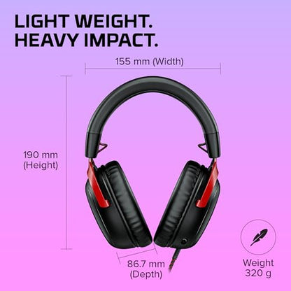 HyperX Cloud III 3.5mm Wired Gaming Headsets with Mic Noise Cancelling DTS Headphone:X Memory Foam 53mm Drivers Aluminum Frame for PC PS4 PS5 Xbox Nintendo Mac Mobile Gaming Headphones (Renewed)