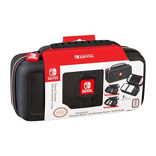 R.D.S. INDUSTRIES, INC. – Game Traveler Deluxe Licensed Travel Case Designed for Nintendo Switch or OLED, Black Medium (NNS4000)