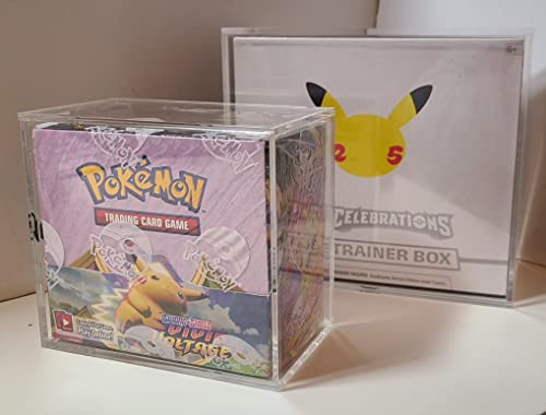EVORETRO Booster Box Acrylic Case Protector for Pokemon, Sliding Lid | 1 Pack | 4mm Thick | UV-Resistant & Acid-Free | Crystal-Clear Scratch-Resistant Display | Snug Fit for Sealed Booster Boxes - style: Booster Lid (1)