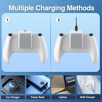 3000mAh PS5 Controller Battery Pack, Fast Charging PS5 External Battery for Sony PlayStation 5 LIP1708 DualSense CFI-ZCT1W Wireless Controller - size: 1 battery
