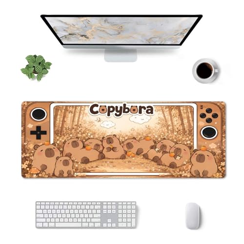 Capybara Gaming Mouse Pad Extended Large Mouse Mat 31.5 X 11.8 Inch Nonslip Rubber Base Long Desk Pad Stitched Edges Mousepad Mice Pad for Office Home Game - color: Capybara