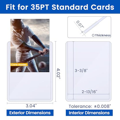 Sooez 48 Card Sleeves Hard Plastic Card Holder for Trading Card 3"x4", 35PT | for Baseball Card, Rigid Card Protector, Penny Sleeves for Collectible Game Cards, Premium Standard Size Sports Football Card - size: 48 Hard Sleeves