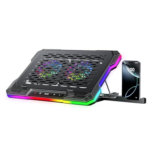 ChillCore 2 Detachable Fans RGB Gaming Laptop Cooling Pad, Rapid Cooling for 15.6-19.3" Laptops, Variable Speed Control, 8 Adjustable Heights - K6 RGB - color: K6RGB