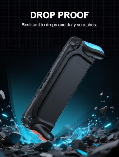 JUSPRO Dockable Grip Case for Nintendo Switch 2, Ergonomic Handheld Protective Cover Accessories with Quick-Release Joy-Con Design - color: BK