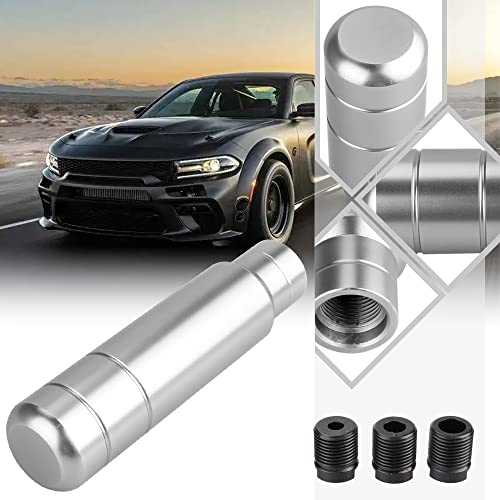 BARTOO Aluminum Weighted Manual Shift knobs, Long Stick Shift Knob Gear Shifter Knobs, Car Accessories Lever Cover Head Universal Shifter Knobs with 3 Threaded Adapters (Titanium Color) - color: Titanium color