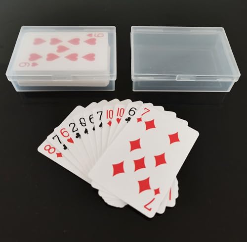 18Pcs Playing Card Deck Box, Blank Playing Card Cases, Clear Plastic Empty Playing Game Card Boxes Holder Storage Organizer,Acrylic Trading Card Case for Bank Card Business Card Game Card Snap Closed