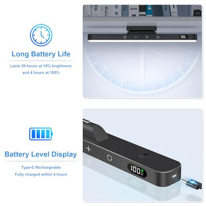 WILLED 3W Rechargeable Light Bar with Romote Control,3 Colors Adjustable Mirror Lights with 120 LED,2000mAh Battery Makeup Light, Magnetic Stick On Touch Lights for Cabinet,Closet,Bunk Bed,Kitchen