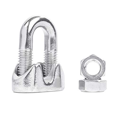 Light Duty Malleable Stainless Steel Wire Rope Clips for 1/4” Cables, T316 Marine Grade – Lot of 100 - color: Lot of 100, size: 1/4"