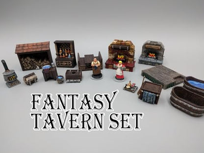 Bustling Inn & Tavern Scatter Terrain Set – 28/32mm Miniature Accessories
