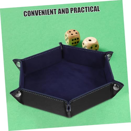 Toddmomy Foldable Dice Storage Box Creative Pu Dice Tray Elegant Design for Organizing Sundries Jewelry and Mobile Phones for Tabletop Games