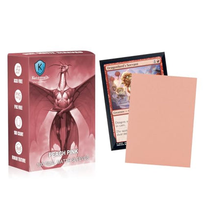 Peach Pink Dual Matte Card Sleeves, Katomula Card Sleeves for MTG, Standard Card Sleeve for MTG, PKM, Flesh & Blood - color: Peach Pink