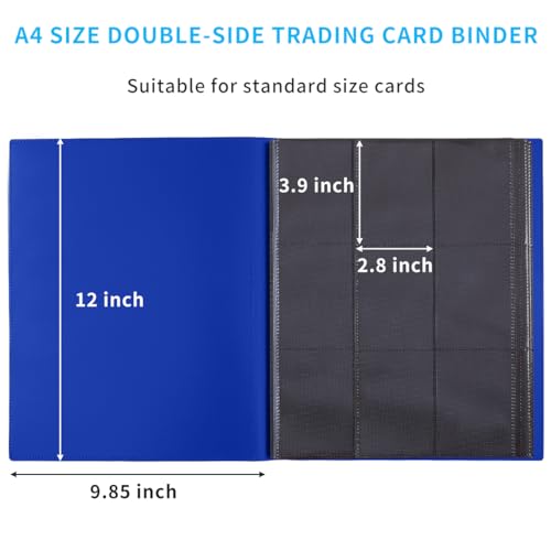 Card Binder, Upgraded 9 Pockets Trading Card Collection Binder for Cards, 360 Card Book Holder Album for Yugioh, MTG, TCG, Magic, Sports Cards - Blue - color: Dark Blue