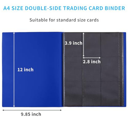 Card Binder, Upgraded 9 Pockets Trading Card Collection Binder for Cards, 360 Card Book Holder Album for Yugioh, MTG, TCG, Magic, Sports Cards - Blue - color: Dark Blue