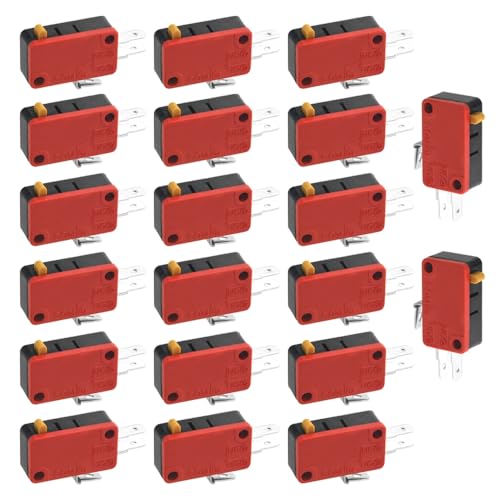 WMYCONGCONG 20 PCS 3 Pins 1NO 1NC Start Push Button Switch Micro Limit Switch Replacement for Microwave Oven Door Arcade, Random Color